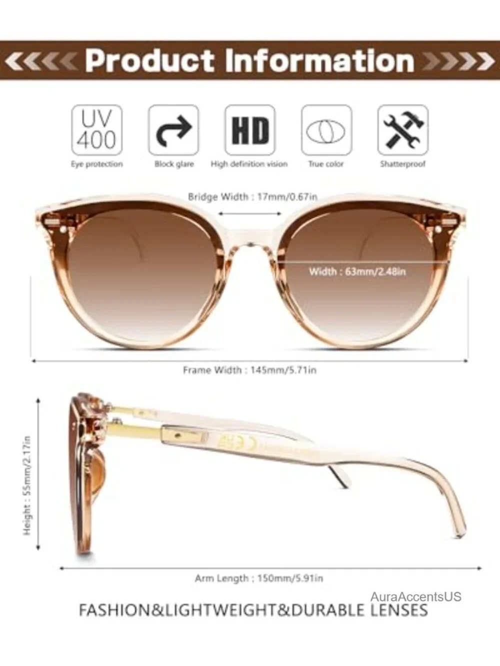 Oversized Round Sunglasses Retro Vintage Large Frame UV400 Women Trendy
